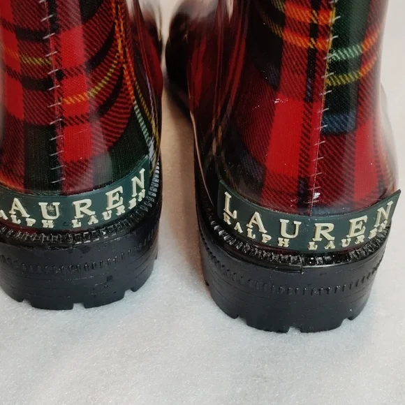 Plaid Women's Rain Boots Lauren Ralph Lauren Size 7B - Picture 7 of 10